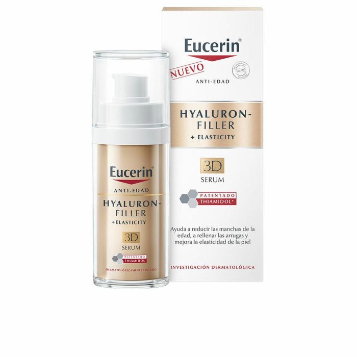 Eucerin HYALURON-FILLER + Elasticity Serum Tratamiento Facial Antiedad Piel Madura: Rellena Arrugas, Reafirma, Reduce Manchas 30 ml