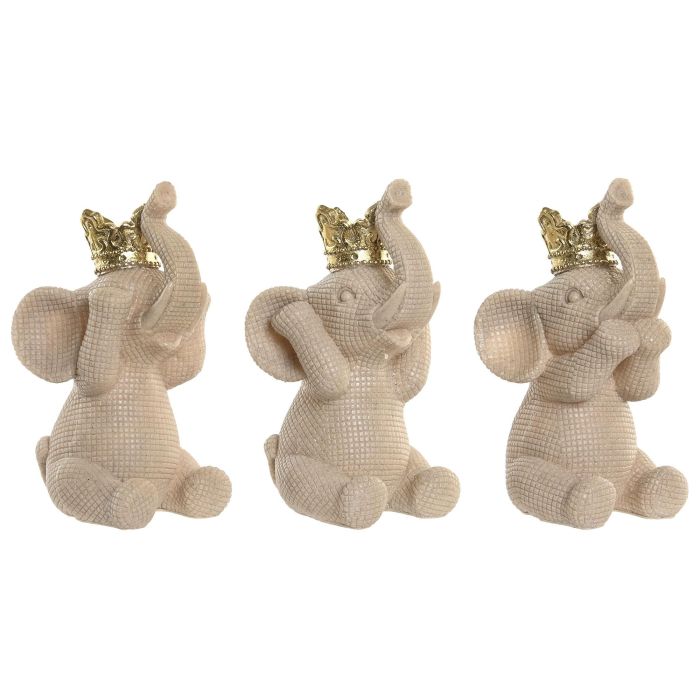 DKD Home Decor Figura Oriental Beige Dorado Resina 12 x 21 x 12 cm