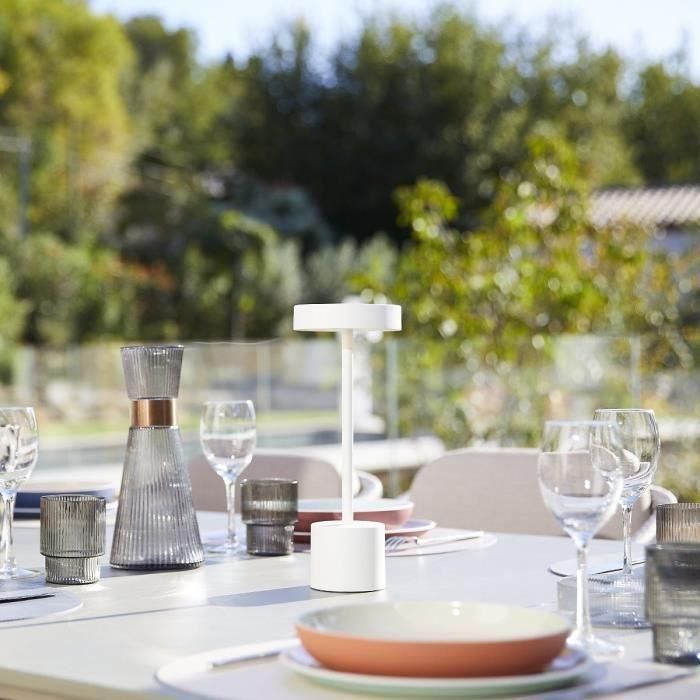 Lumisky LUM3666162006679 Lámpara de mesa inalámbrica Roby White H30 cm Aluminium Touch Blanco mate LED 1