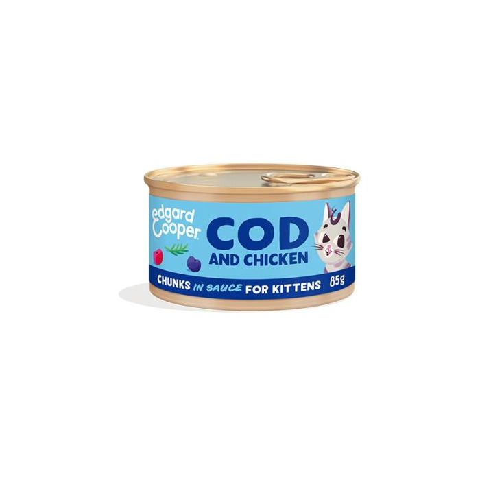 Feline Kitten Trocitos de Bacalao y Pollo - 18 Paquetes de 85g - Comida Húmeda para Gatos Feline Kitten Trocitos de Bacalao y Pollo - 18 Paquetes de 85g - Comida Húmeda para Gatos