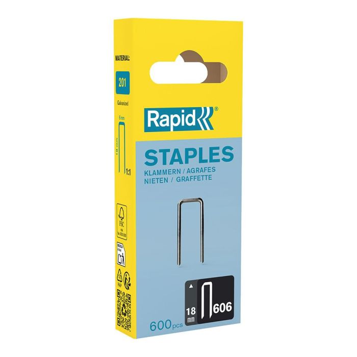 Rapid Grapa 606 18 mm Galvanizada, 600 unidades