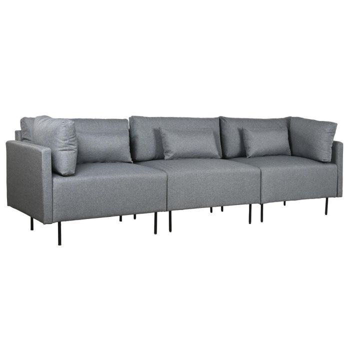 Sofá Chaise Longue DKD Home Decor Gris Metal Moderno 276 x 152,5 x 84 cm 2 Sofá Chaise Longue DKD Home Decor Gris Metal Moderno 276 x 152,5 x 84 cm 2