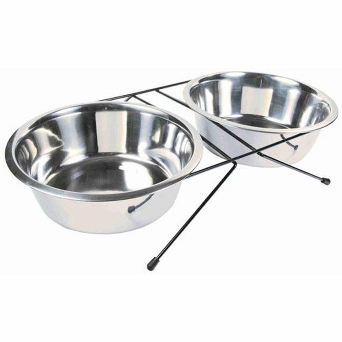 Comedero para Perro Trixie Acero Inoxidable Doble 2,8 L 2 × 2,8 L 1 Comedero para Perro Trixie Acero Inoxidable Doble 2,8 L 2 × 2,8 L 1