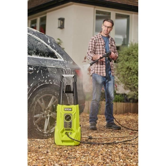 Limpiador de alta presión 1600 W 120 barras - 420 L - flexible 5 m - tanque de detergente 0.9 L Integrado - Vario Lance - Turbo Lance 1 Limpiador de alta presión 1600 W 120 barras - 420 L - flexible 5 m - tanque de detergente 0.9 L Integrado - Vario Lance - Turbo Lance 1