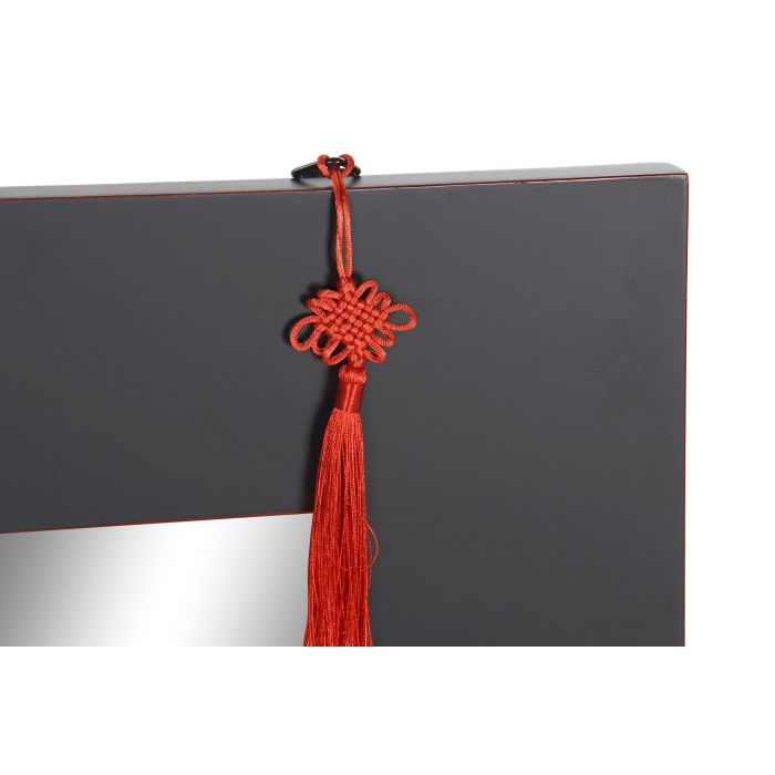 DKD Home Decor Espejo Oriental Masako 90x70 cm Natural Rojo de Abeto y MDF, Espejo Interior 66x46 cm Desmontable 2