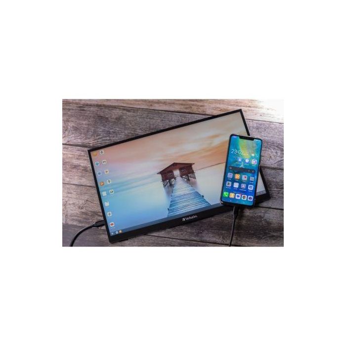 Verbatim PMT-15 Monitor Portátil Táctil 15.6" Full HD 1920x1080 IPS USB-C HDMI HDR Carcasa Aluminio Negro 2 Verbatim PMT-15 Monitor Portátil Táctil 15.6" Full HD 1920x1080 IPS USB-C HDMI HDR Carcasa Aluminio Negro 2