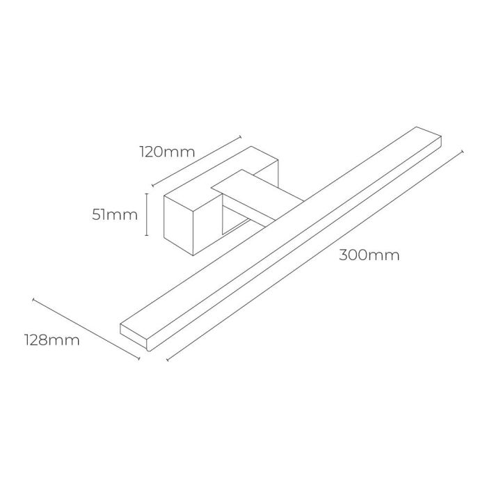 Lámpara de pared de led 6w 600lm 4.000k luz día 30x12,8x5,10cm edm 2