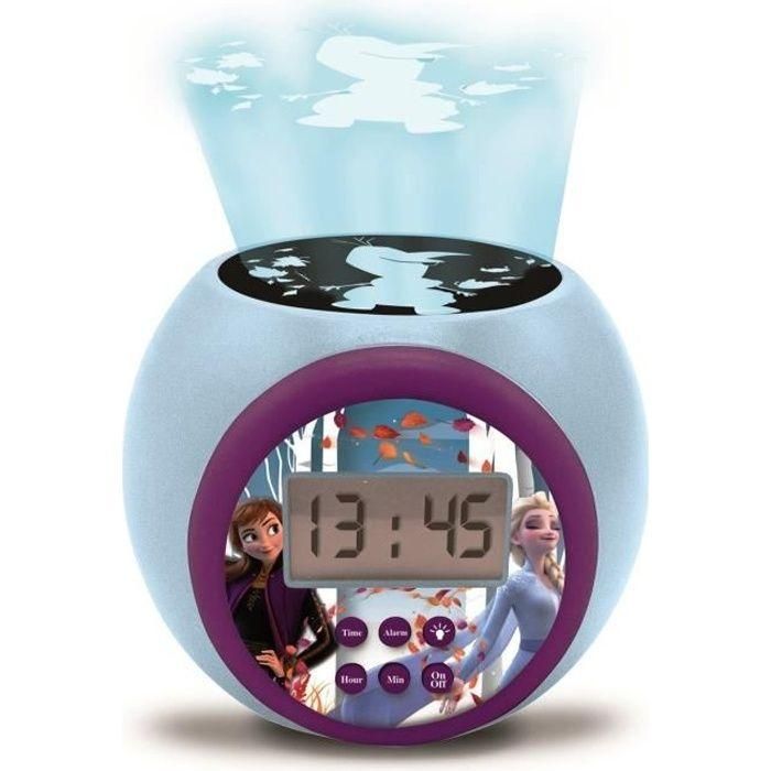 Lexibook Rl977Fz Reloj Despertador Infantil Proyector con Luz Nocturna de 3 Colores Frozen