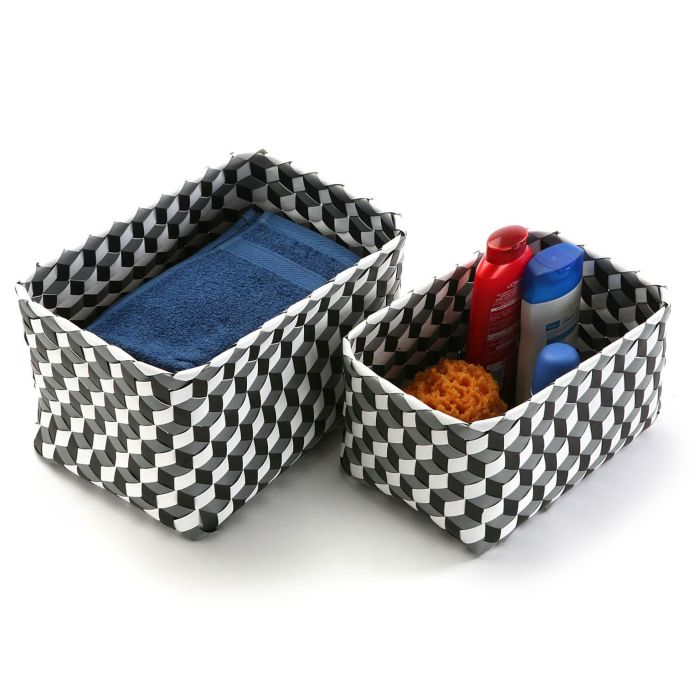 Set 2 Cestas 3D Rectang Grises Versa 23X20CM 1 Set 2 Cestas 3D Rectang Grises Versa 23X20CM 1