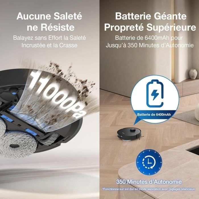 Aspiradora robot ECOVACS T30S Pro Omni con base - 11000 Pa - Cepillo ZeroTangle - Limpieza con fregona de agua caliente 1 Aspiradora robot ECOVACS T30S Pro Omni con base - 11000 Pa - Cepillo ZeroTangle - Limpieza con fregona de agua caliente 1