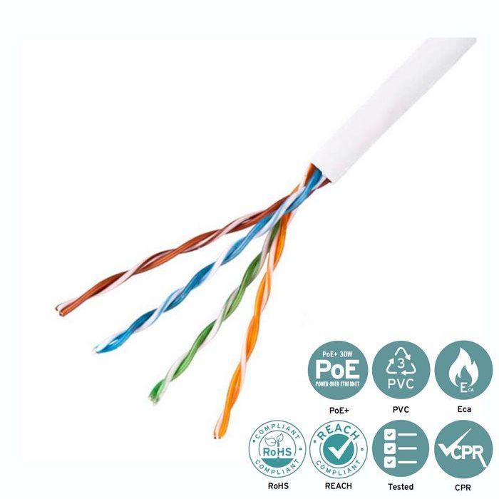 Lanview Cat5e U-UTP cable 4x2xAWG24 PVC white 1 Lanview Cat5e U-UTP cable 4x2xAWG24 PVC white 1