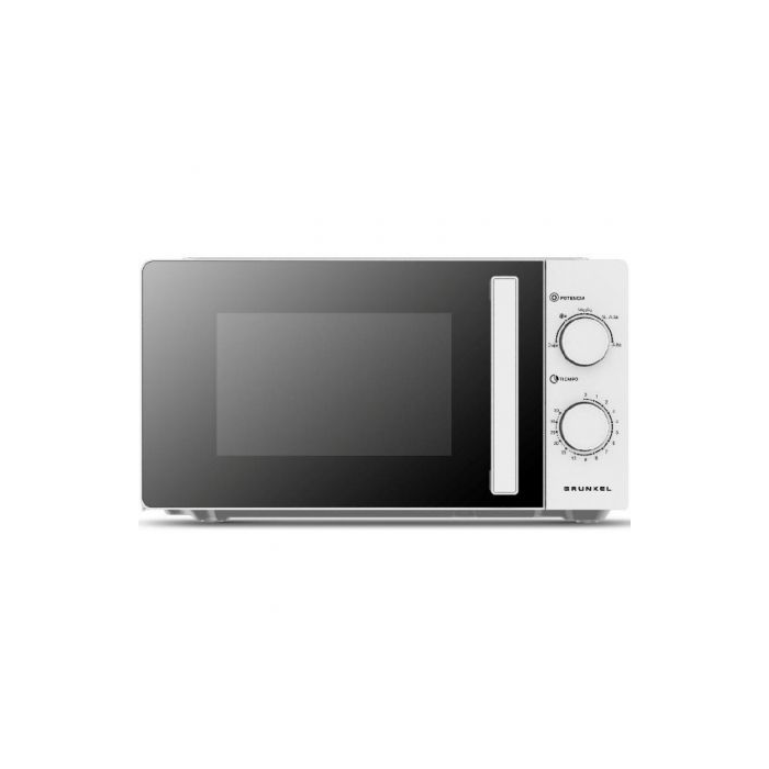 Grunkel MWG-20GRILL Microondas con Grill 20L 700W Blanco, 5 Niveles de Potencia, Función Descongelar y Temporizador 30min