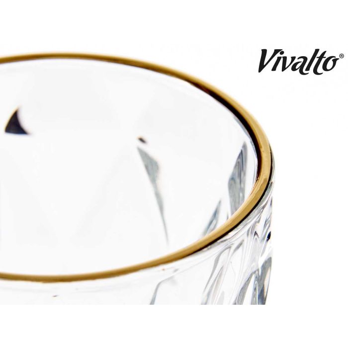 Copa Vino 330Ml Diamante Filo Oro Vivalto 9X17CM (36 Unidades) 4 Copa Vino 330Ml Diamante Filo Oro Vivalto 9X17CM (36 Unidades) 4