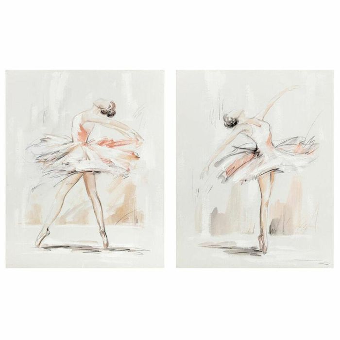 Cuadro Romantico DKD Home Decor Blanco Beige 3.7 x 100 x 80 cm (2 Unidades) Cuadro Romantico DKD Home Decor Blanco Beige 3.7 x 100 x 80 cm (2 Unidades)