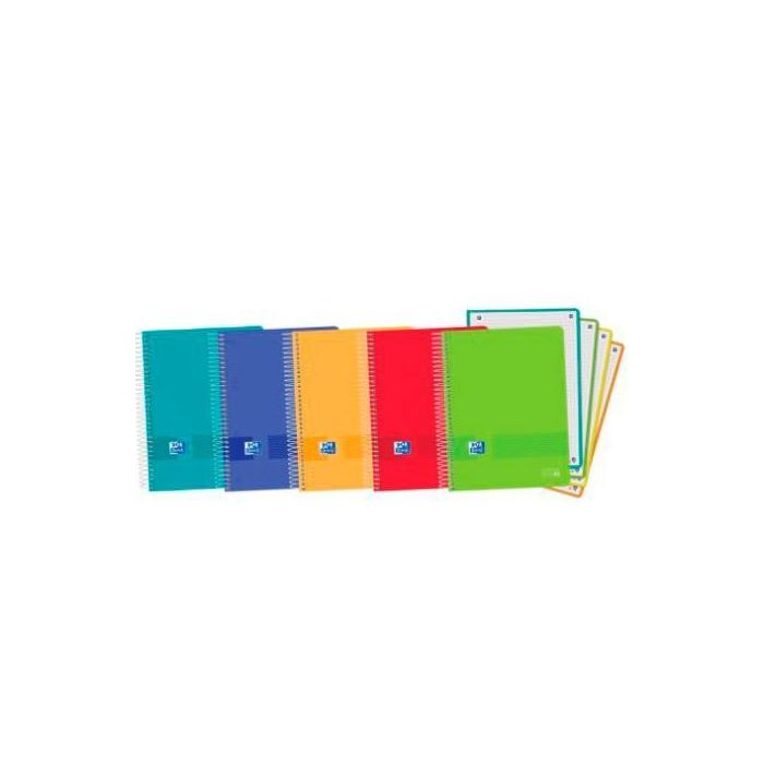 Oxford Cuaderno Live&Go Europeanbook 4 A5+ 120H Microperforado 5x5 Tapas Plástico Colores Surtidos (5 Unidades) (5 Unidades)