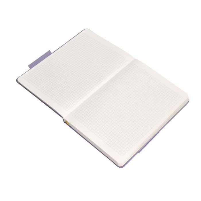 Cuaderno Con Gomilla Antartik Notes Tapa Dura A5 Hojas Cuadricula Morado Y Amarillo 100 Hojas 80 gr Fsc 8