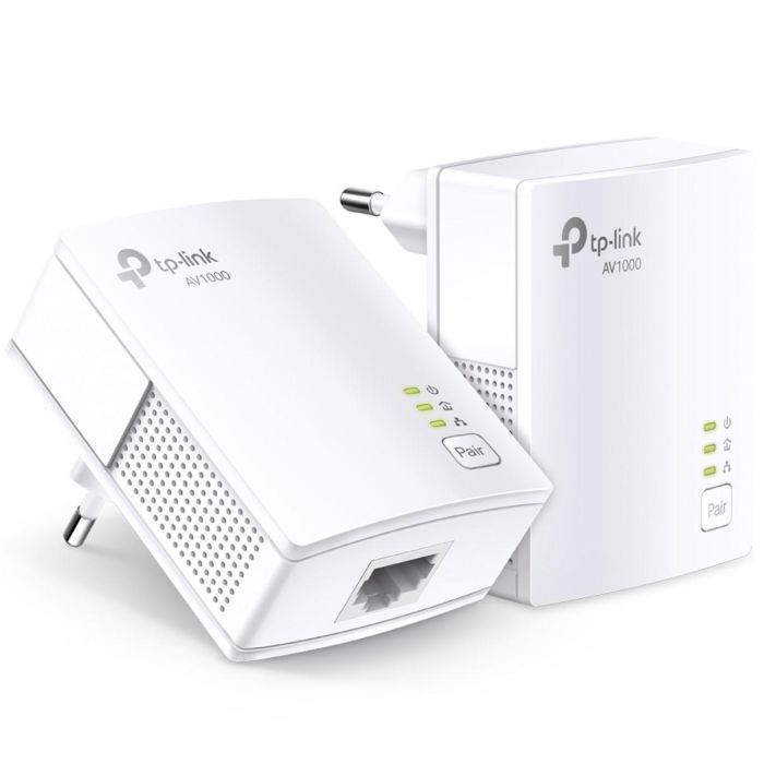 TP-Link TL-PA7017 KIT Adaptador Powerline PLC Gigabit Ethernet 1000 Mbps para Extender Red por Cable, Kit Doble, Blanco
