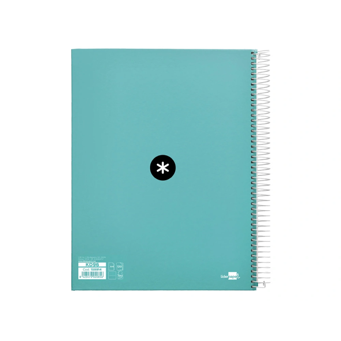 Antartik Cuaderno Espiral A4 Forrado 120 Hojas 90gr Color Menta Horizontal 2