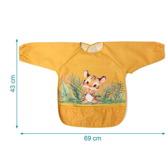 KioKids Babero Impermeable con Mangas Tigre Mostaza Colección Little Sauvages +4 Meses 3 KioKids Babero Impermeable con Mangas Tigre Mostaza Colección Little Sauvages +4 Meses 3