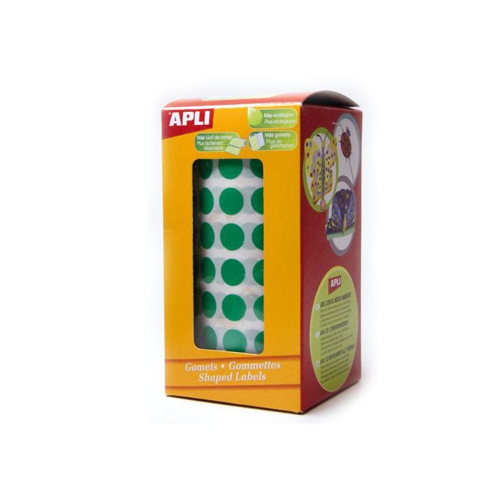 Apli Gomets Redondos 20 mm Rollo Verde 1