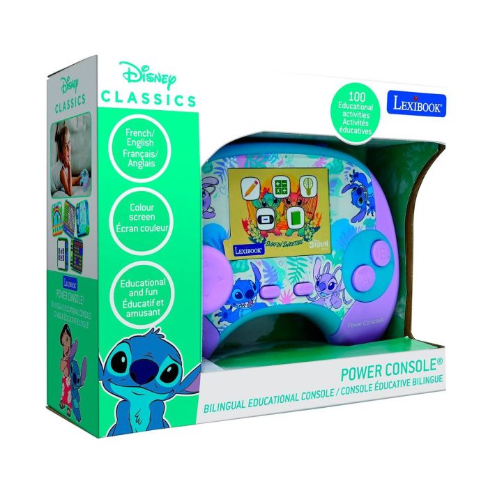 Lexibook Consola Educativa Disney Stitch JCG100DI1 100 Actividades Inglés Francés +3 Años