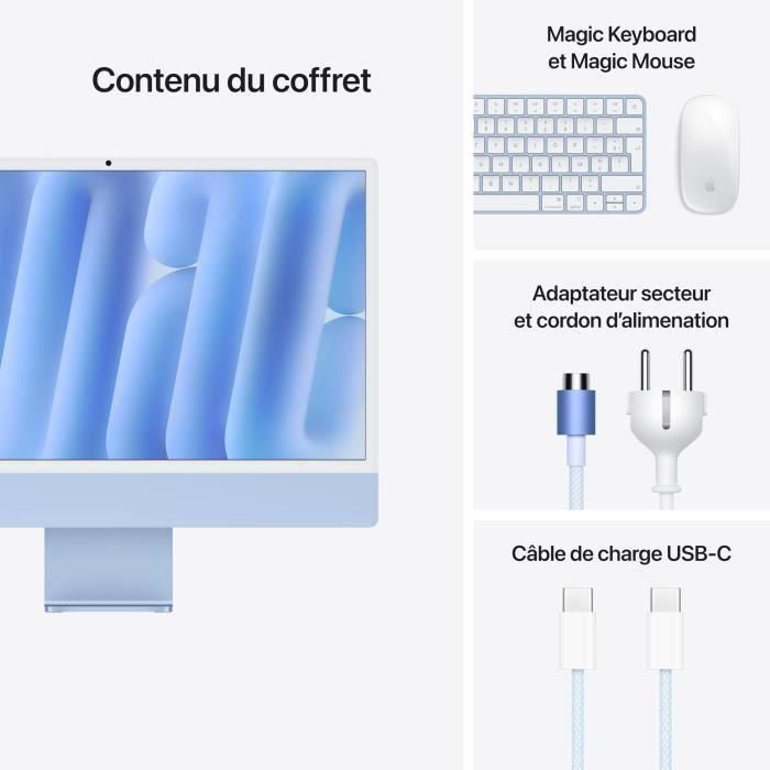 Apple MWUF3FNA iMac 24" (2024) Retina 4.5K Chip M4 8-Core CPU 8-Core GPU 16GB RAM 256GB SSD Azul 4 Apple MWUF3FNA iMac 24" (2024) Retina 4.5K Chip M4 8-Core CPU 8-Core GPU 16GB RAM 256GB SSD Azul 4