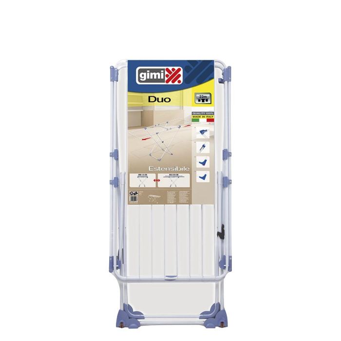Gimi Tendedero Extensible Duo, Acero Inoxidable, 22 m de Tendido, 105-209x60x97 cm 1 Gimi Tendedero Extensible Duo, Acero Inoxidable, 22 m de Tendido, 105-209x60x97 cm 1