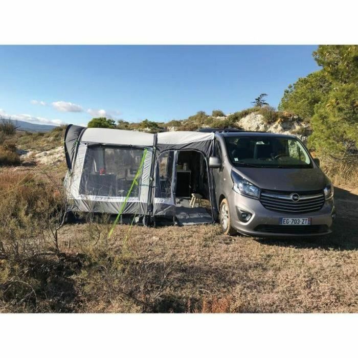 Summerline Toldo hinchable Furgoneta Adventurer 210-235 cm, adaptable altura montaje 180-285 cm, lona alta gama, persianas, túnel regulable 1