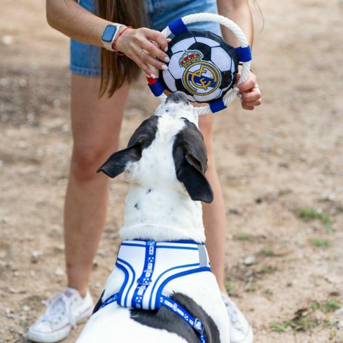 Real Madrid Frisbee para Perro con Cuerda Blanco 22x22x6 cm 3