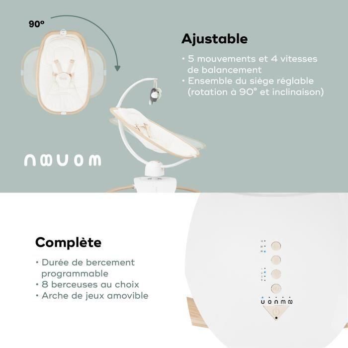 Columpio Babymoov Baby Swoon Hoop: mando a distancia incluido, ultraconfort, diseño elegante, asiento giratorio de 90°, arco de juego 4 Columpio Babymoov Baby Swoon Hoop: mando a distancia incluido, ultraconfort, diseño elegante, asiento giratorio de 90°, arco de juego 4