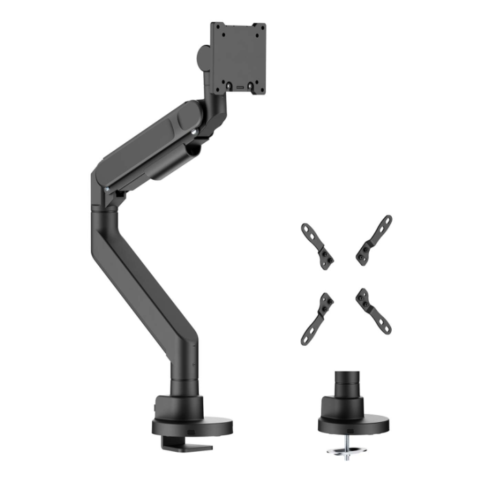 AISENS - SOPORTE DE MESA PRO CONTRAPESO GIRATORIO E INCLINABLE PARA MONITOR/TV 27KG (3 PIVOTES, 1 BRAZO) DE 24-57, NEGRO