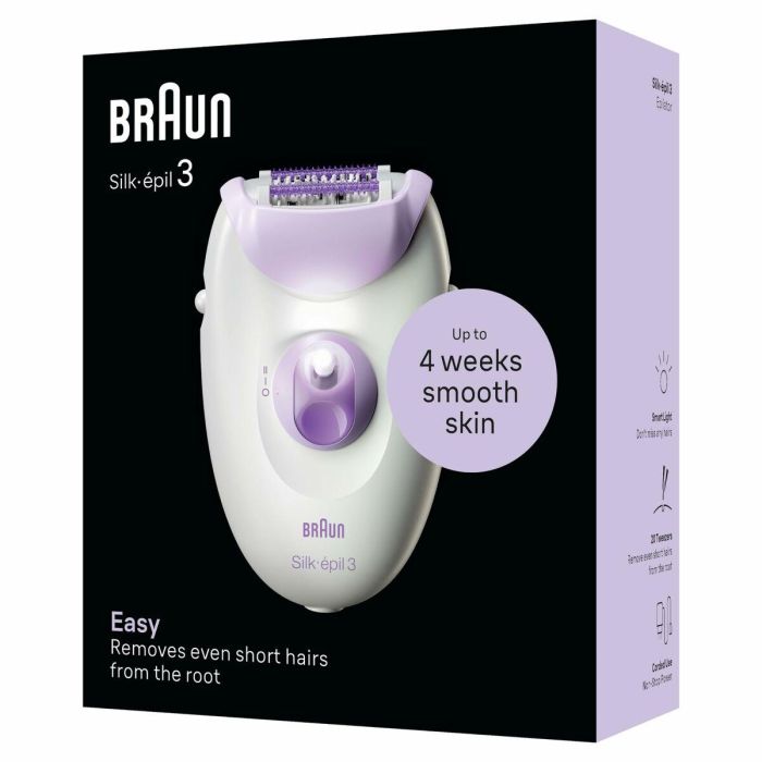 Braun Silk-épil 3 3-000 Depiladora 20 Pinzas MicroGrip Color Púrpura Blanco 6