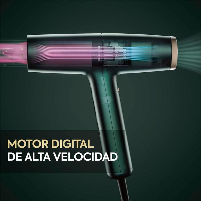 Babyliss Secador de Pelo Profesional Air Power Pro 1600W, Tecnología Iónica, 3 Velocidades, 4 Temperaturas, 70 dB, Incluye 2 Boquillas y Difusor, 200 km/h 2