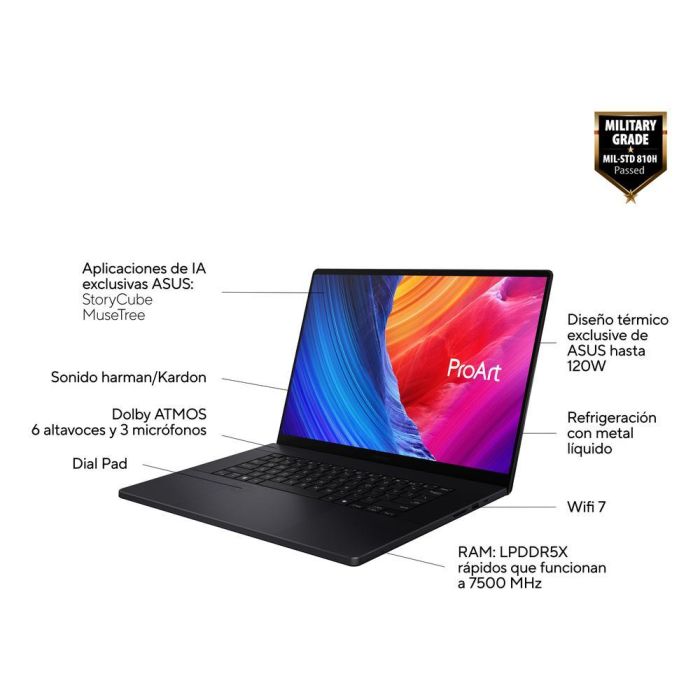 Asus ProArt P16 OLED H7606WM-SC052W Creadores, Ryzen AI 9 HX 370, RTX 5060, 32GB RAM, 1TB SSD, 16" OLED Táctil WQUXGA 2 Asus ProArt P16 OLED H7606WM-SC052W Creadores, Ryzen AI 9 HX 370, RTX 5060, 32GB RAM, 1TB SSD, 16" OLED Táctil WQUXGA 2
