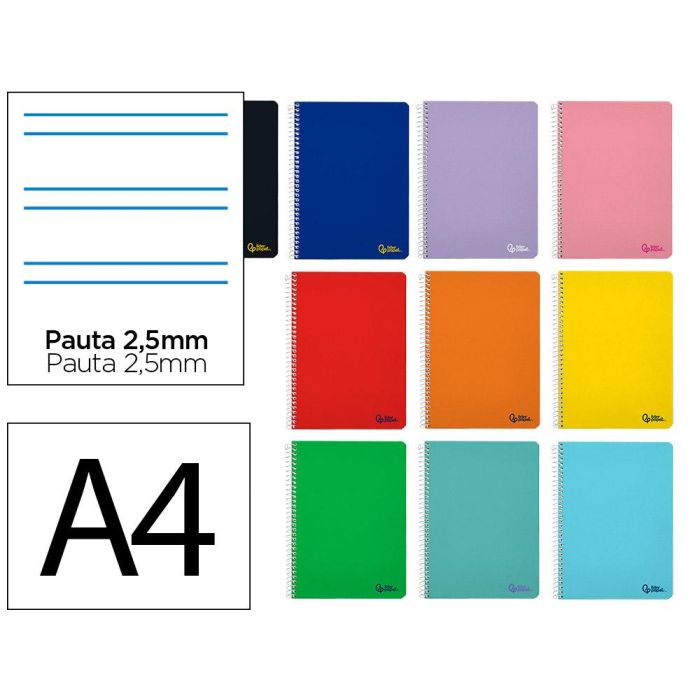 Cuaderno Espiral Liderpapel A4 Smart Tapa Blanda 80H 75 gr Pauta 2,5 mm Con Margen Colores Surtidos Cuaderno Espiral Liderpapel A4 Smart Tapa Blanda 80H 75 gr Pauta 2,5 mm Con Margen Colores Surtidos
