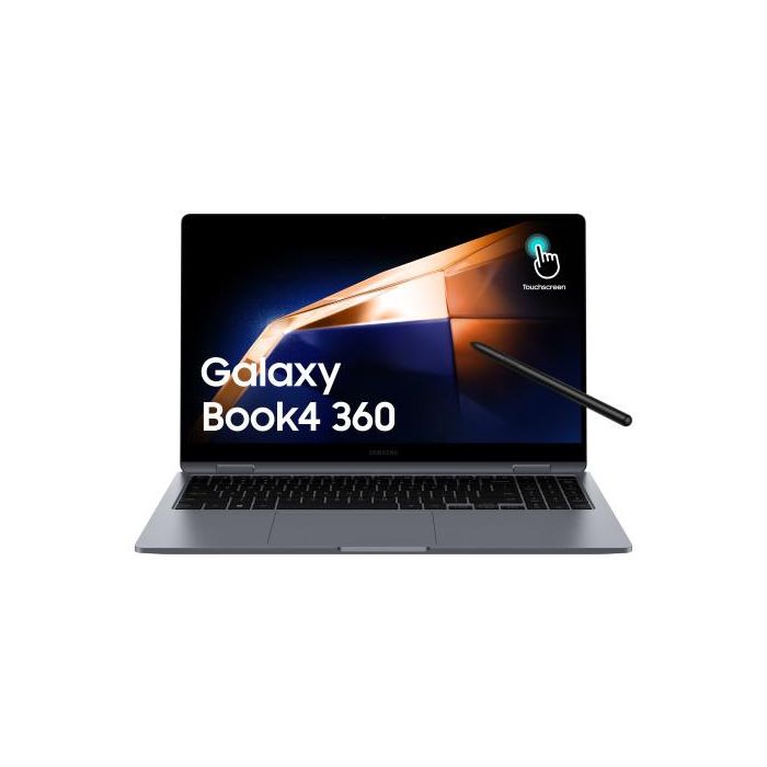 Samsung Galaxy Book4 360 NP754QGK-KG2ES ordenador portatil Intel Core 7 150U Híbrido (2-en-1) 39,6 cm (15.6") Pantalla táctil Full HD 16 GB LPDDR5x-SDRAM 512 GB SSD Wi-Fi 6E (802.11ax) Windows 11 Pro Gris