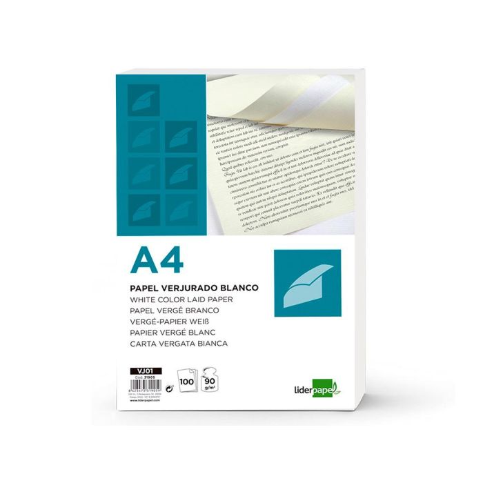 Papel Verjurado Liderpapel A4 90 gr-M2 Blanco Paquete De 100 Hojas 1