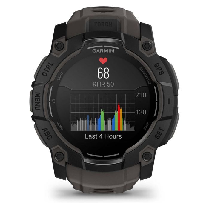Garmin Instinct 3 AMOLED 50mm Schwarz Reloj Inteligente GPS Unisex con Pantalla AMOLED, 4GB, 10 ATM