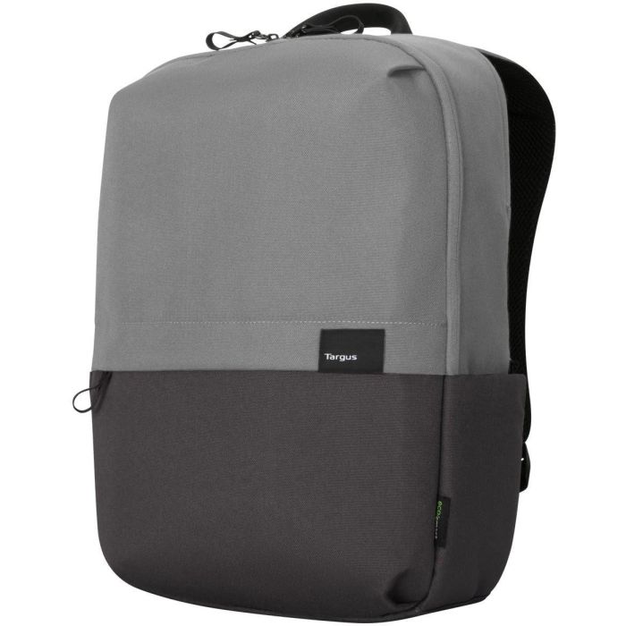 Targus Mochila Sagano Unisex para Portátil 15.6" Negro Gris, Material RPET Reciclado, con Múltiples Bolsillos y Protector de Lluvia 14