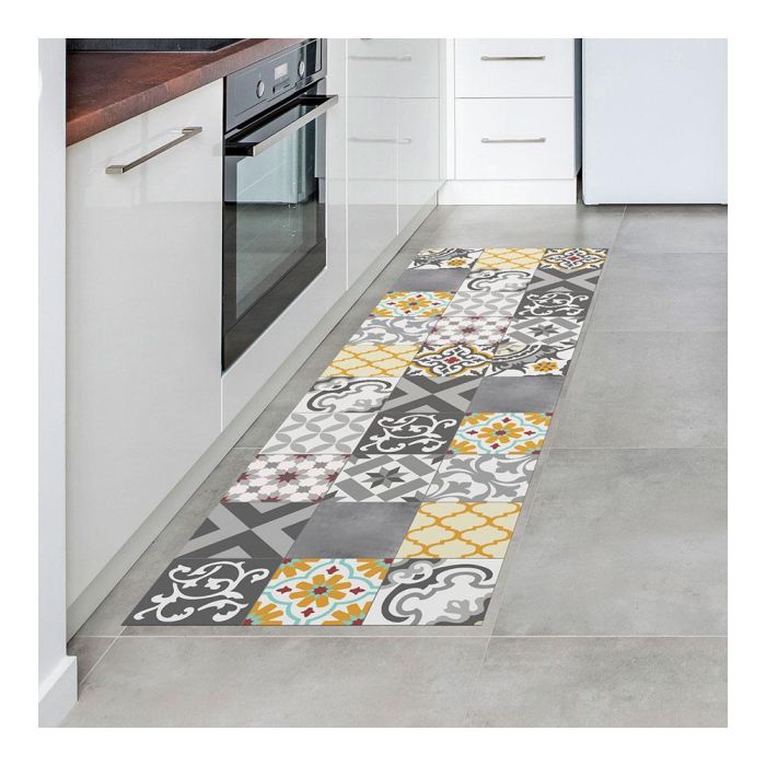 Cintacor - Stor Planet Alfombra vinílica Croma patch gris-ámbar 60x200 cm, antideslizante, lavable 2