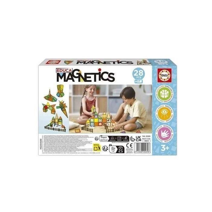 EDUCA EDU8412668202696 Magnetics Ecoferme - Juego de construcción magnético - 28 piezas, 2 animales, 8 cartas - Desde 3 años 4