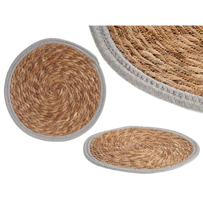 Tapete Natural Borde Gris 35Cm Giftdecor (48 Unidades) Tapete Natural Borde Gris 35Cm Giftdecor (48 Unidades)