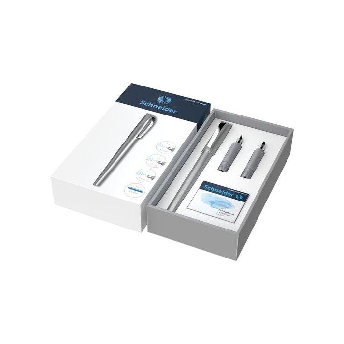 Pluma Schneider Callissima Anthracite Set Regalo (1X Pluma 1,1 Mm, 1X Plumin 1,5 Mm, 1X Plumin 1,8 Mm Y 6X Cartucho Tinta)