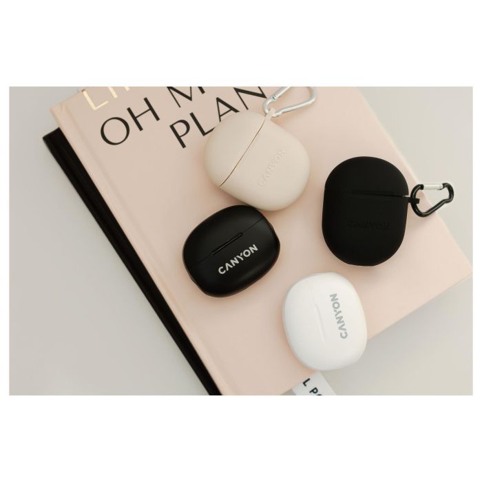 Canyon TWS-6 Auriculares True Wireless In-Ear-Buds Bluetooth 5.3 Negro Llamadas/Música/Deporte Uso Diario 21h