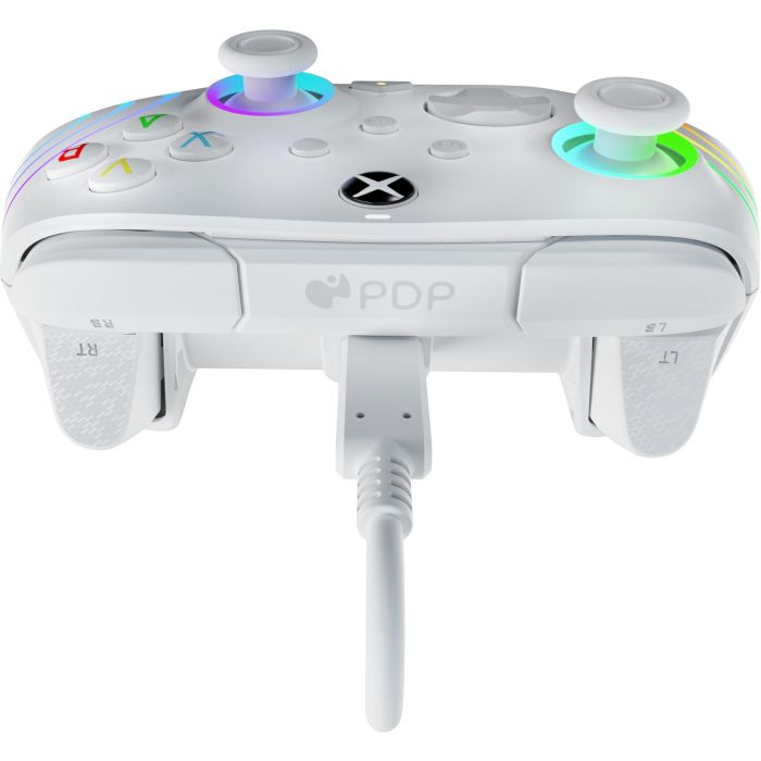 PDP Afterglow Wave Mando con cable para Xbox Series X|S, Xbox One y Windows 10/11, Gamepad Blanco con retroiluminación LED 7