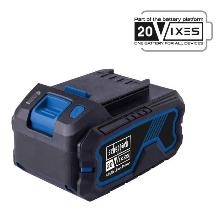 Batería de iones de litio - SCHEPPACH - 20V / 4Ah - 20V IXES - SBP4.0 - Batería universal para todos los dispositivos Scheppach gama 20V IXES Batería de iones de litio - SCHEPPACH - 20V / 4Ah - 20V IXES - SBP4.0 - Batería universal para todos los dispositivos Scheppach gama 20V IXES
