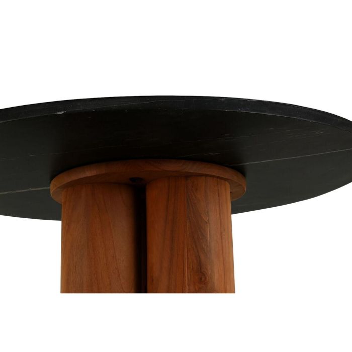 DKD Home Decor Mesa Redonda Comedor Moderno Acacia Marmol Negro Natural 106 x 76 x 106 cm 2