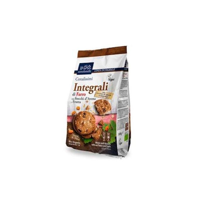 SOTTOLESTELLE Galleta Integral de Trigo Espelta y Avena con Fruta Bio 300g