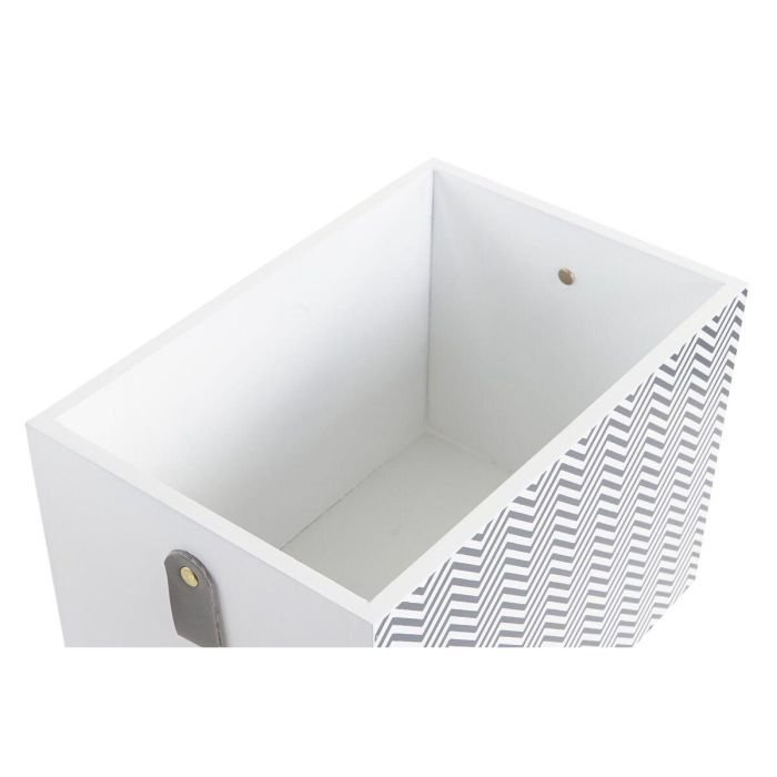 Caja DKD Home Decor Blanco Gris 28 x 23 x 37 cm Set de 3 2