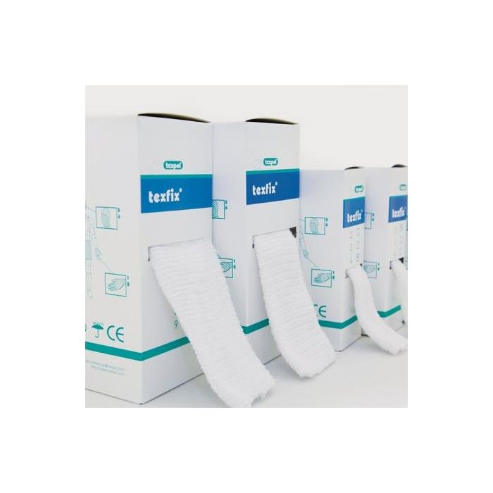 Texfix Vendaje Tubular Talla 2 (2 cm x 25 m) Venda Elástica sin Látex para Fijación de Apósitos